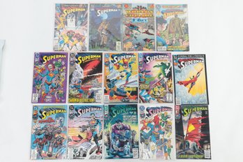 14 DC Superman Comics (2nd Series) #58-#60, #65-#68, #74, #75, #77 - Legacy Of Superman #1 Worlds Collide #1