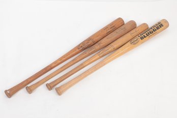 .lot Of 4 1960's Louisville Slugger Baseball Bats. 2 Are Jackie Robinson, Johnny Bench And Ernie Banks