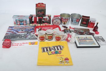 Mixed Lot Of Coca-Cola Collectibles: Ornaments, Mugs, Tins, Etc.