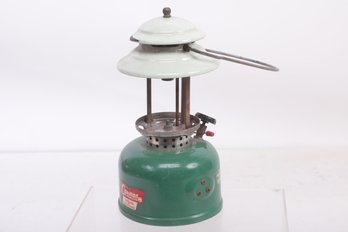 Vintage Coleman LP Gas Single Mantle Lantern (Dark & Light Green Porcelain) - No Globe