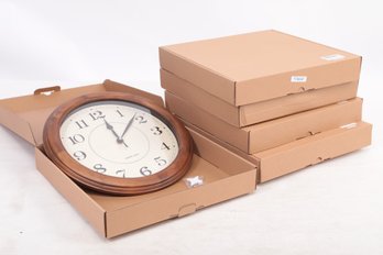 Lot Of 5 Kesin Wall Clock Wood 14 Inch Silent Wall Clock Large Decorative Battery Operated