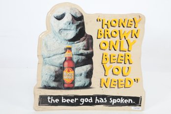 Tin Embossed HONEY BROWN Beer Advertising Sign