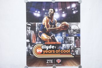 Vintage ZTE Walt 'Clyde' Frazier '70 Years Of Cool' 20x24 Poster NEW SEALED