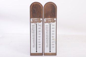 2 Wood Pepsi-Cola Hand Painted Thermometers (need Thermometer Insert)