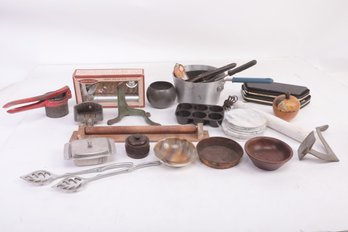 Vintage Kitchen Lot: Utensils, Range Light, Towel Bar, Unique Utensils & More!! SEE PICS!