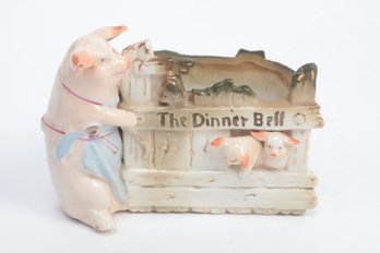 Antique German Pink Fairing Pig  The Dinner Bell