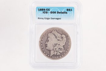 1889 CC Mogan Silver Dollar ICG Graded