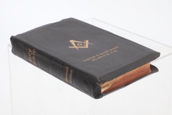 1930s Masonic Bible With Presentation Signed By Master H. W. Green.
