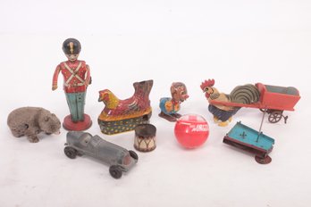 Grouping Toys And Parts Including Marx, Baldwin, Hubley