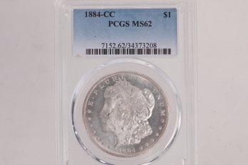 1884-CC Morgan Silver Dollar PCGS MS62