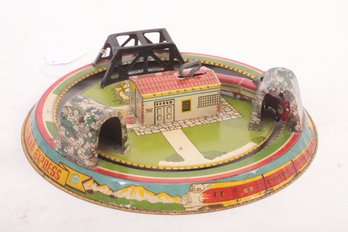 1926 Marx Honeymoon Express Tin Litho Windup Toy In Working Condition
