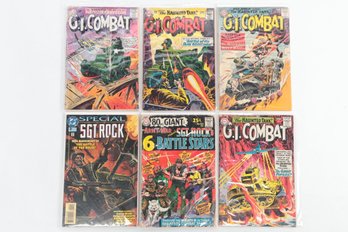 Silver Age GI Combat 1964-1965 #107, #108, #109, #112 - Sgt. Rock Special #2 1988 - Our Army At War #164 (6)