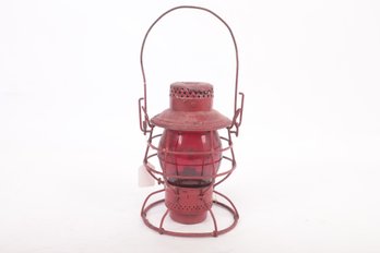 Early 1900's Adlake All Red Including Globe Railroad Lantern
