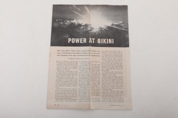 1946 'Power At Bikini' Article From Power Magazine
