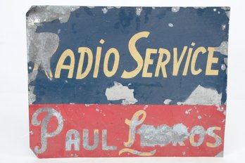 Vintage 'Radio Service' Tin Advertising Sign