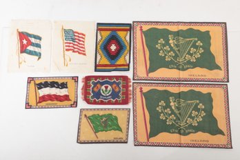 Grouping Of Early 1900's Large Tobacco Felts And Silks