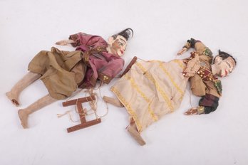 Pair Of Vintage/antique Asian Puppets