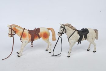 (2) 1970s Gabriel Lone Ranger Jointed Horse Figurines