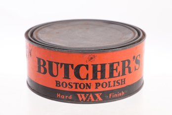 1950-60's Butcher's Boston Polish 'Hard Finish' Wax - Approx. 1/3 Full