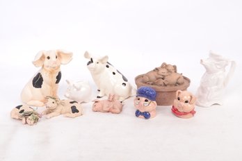 Large Group Of Collectible Pigs Figurines