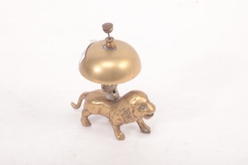 Contemporary Brass Hotel Desk Bell With Lion