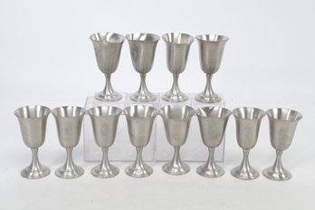 Lot Of 12 Pewter Goblets