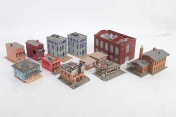Grouping Of Vintage Plastic Buildings For HO Scale Trains