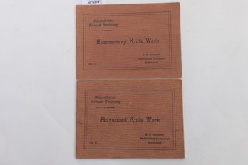 Pair Antique 1903 'Elementary Knife Work' Manual Training Brochure No.3 &4 By Wm C.a. Hammel