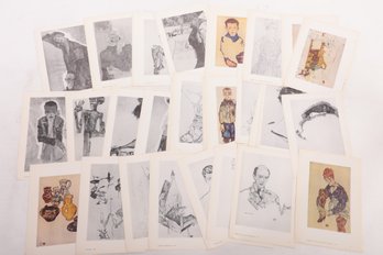 Grouping Photographic Egon Schiele Prints From Portfolio