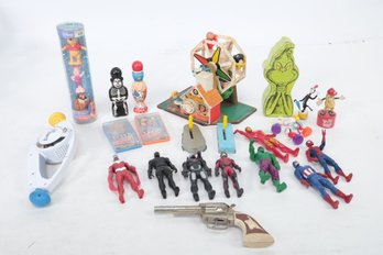 Grouping Of Mixed Vintaged & Modern Toys Including Fisher Price & Marvel Action Figures