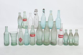 Grouping Of Vintage Coca-Cola Bottles & Other Vintage Soda Bottles