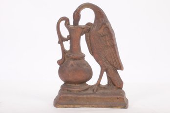 1930-40's Cast Brass Stork Door Stop