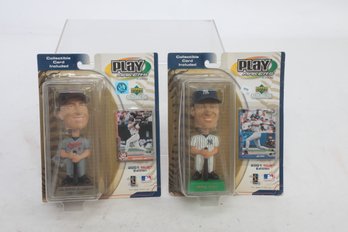 Lot Of 2 Play Makers Bobble Head Figures Factory Sealed Jeter Cal Ripken Jr