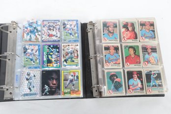 2 Binders Random Baseball ,football Stars And 1983 Fleer Baseball Partial Set