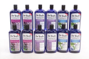 12 Mixed Bottles Of Dr Teal's Foaming Bath With Pure Epsom Salt,