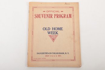 Souvenir Program Old Home Week Saugerties On The Hudson July 1-4 1911