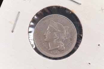 1865 Three Cent Nickel - From Private Collection