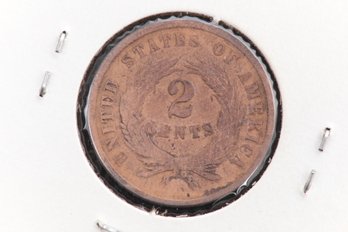 1864 (large Motto) Two Cent Piece From Private Collection