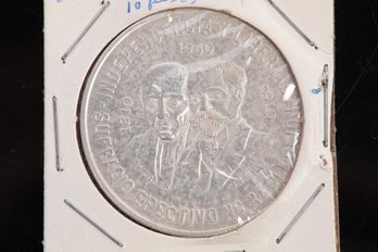 1960 - 10 Peso Mexican Silver Coin - From Private Collection