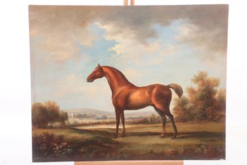 Exceptional Quality Horse Oil Painting On Board -signed