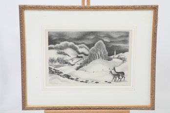 Framed Ernest Fiene Landscape Print