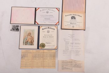 3 1950's School Diplomas 2 - Jersey City N.J. 1 - Bronxville N.Y.