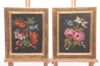 Pair Of Authentic Antique Circa 1760 Still Life Oil Paintings From London Gallery Retail $ 3,750.0