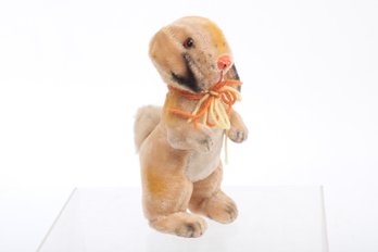 Mid Century Children's Mohair Easter Rabbit With Glass Eyes Stuffed Toy