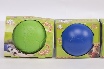 Lot Of 2 Jolly Pets Large Soccer Ball And Jolly Pets Teaser Ball Dog Toy