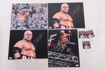 Lot Of 4 Rikishi Signed Color Photograph With JSA CERTS