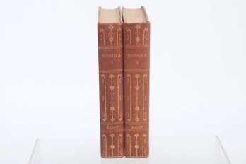 Women Writers:  George  Eliot, Romola, Two Volumes, Leather Bindings,