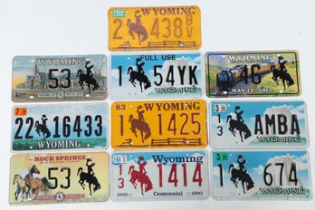 Lot Of 10 Wyoming  License Plates