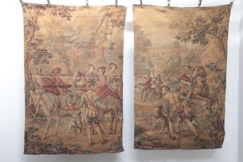 Pair Of Antique French Tapestry's