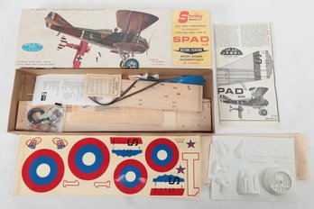Vintage NOS Sterling Models SPAD XIII ~ Rubber 'Band' Powered Flying Scale Model Airplane